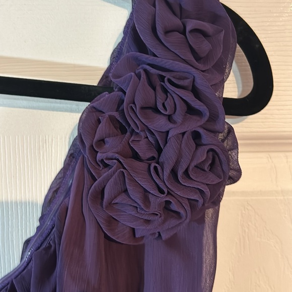 NWT Ladies size XXL Merona purple chiffon one-shoulder Dress - Picture 2 of 11
